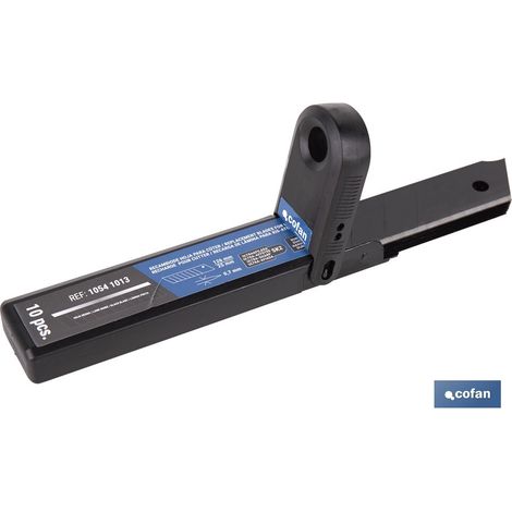Recambios de hoja de acero SK2 65HRC de 12,6cm de largo y 25mm de ancho color negro para cúter profesional (Pack de 10 unidades) (1/4)