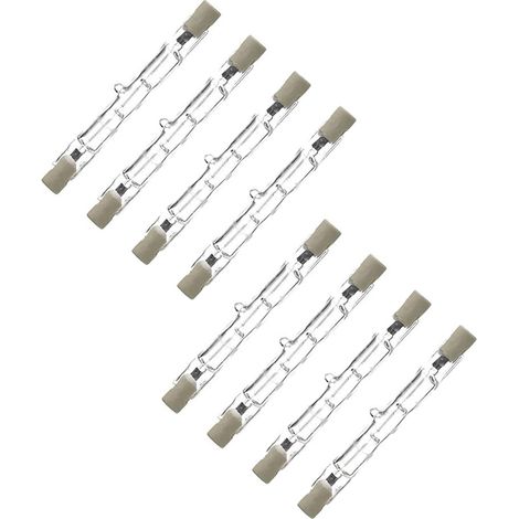 Lot de 8 Ampoule stylo halogène R7S 118 mm 300 W à intensité variable AC220-240 V J118 Projecteurs halogènes linéaires pour paysage, sécurité, lampadaires (1/5)