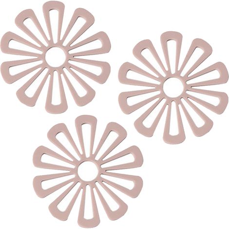 Dessous de verre en silicone antidérapants pour table et comptoir de cuisine, résistants à la chaleur jusqu'à 227 °C (rose).