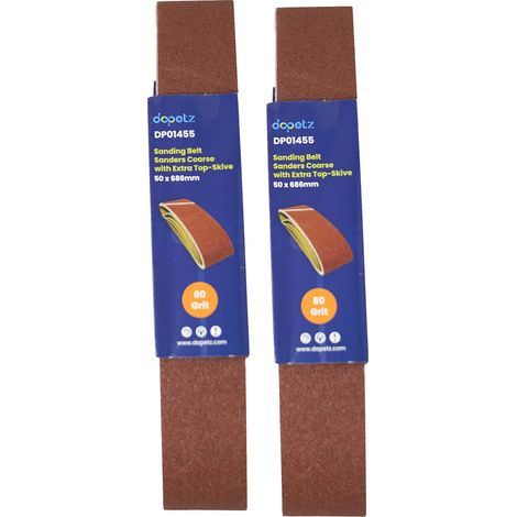 Dapetz ® Sanding Belts 50 x 686mm Aluminium Oxide Abrasive Fabric 80 Grits for Power Belt Sander Grinding Polishing Sharpening Derusting Paint Varnish 10PCS