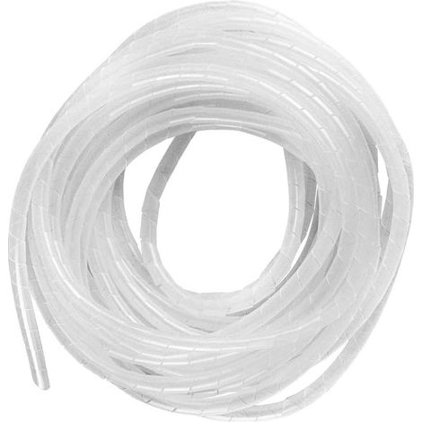 1 Gaine Spirale Flexible 25m, Tube Rangement Câble PE 4mm, Protection Fils TV PC USB, Organisation Bureau Maison
