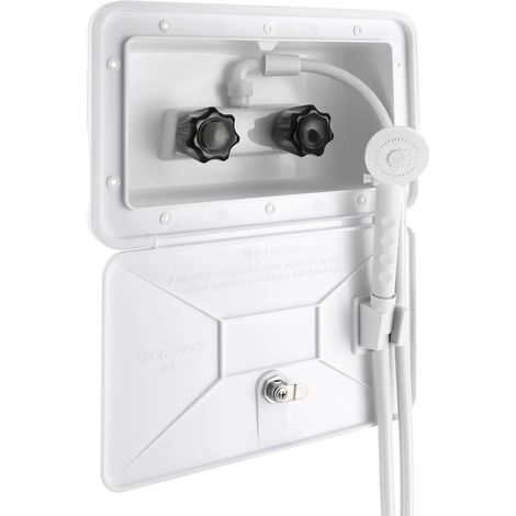 Douche extérieure, interrupteur d'eau chaude et froide, compatibilité avec les camping-cars, BLANC (1/2)