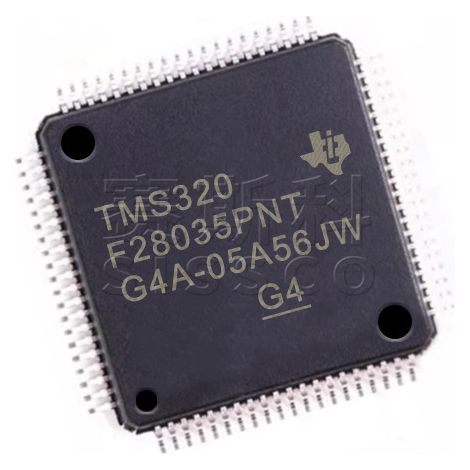 Electronic components, chips and electronic components TMS320F28035PNT and TMS320F28062PNT, 5 units of each.
