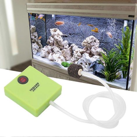 Pompe à air portable pour aquarium, fonctionnant sur piles, avec diffuseur d'oxygène et pierre à air. (1/3)