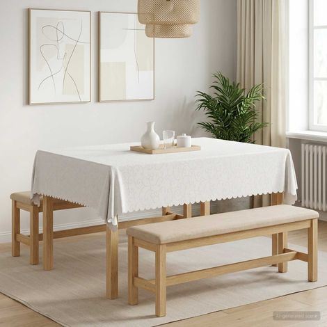 vidaXL Table Cloth Rectangular White 140 x 160 cm (1/5)
