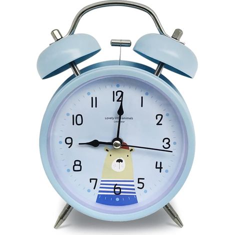 Retro Metal Bell Alarm Clock Double Bell Clock for Girls Quiet Hand Alarm Clock Double Bell Alarm Clock with Light Nightlight Function, Super Loud Ringtone (1/5)