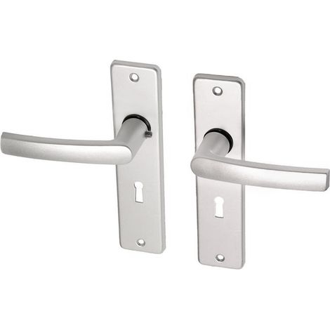 Poignée de porte avec bouclier modèle bloc aluminium - Par jeu