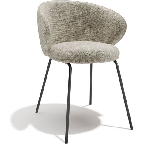 Lot de 2 chaises en velours texturé taupe (1/5)