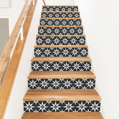 15 Bande Adhésive à Motif D'Étoile pour Contremarches D'Escalier Stickers Adhésifs pour Escaliers 18x100cm Style Bohème pour la Décoration de Maisons et D'Hôtels (1/5)