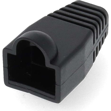 Strain Relief Boot  RJ45  PVC  Black  Box  10 pcs