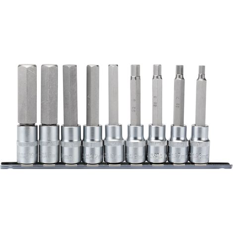 Draper Expert 9-Piece 1/2" Drive 100mm Long Metric Hex Socket Bit Set (1/5)