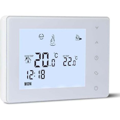 Thermostat Chaudiere Gaz 2 Fils à Piles,Thermostat Mural, Thermostats Programmable Filaire,Thermostats d'ambiance,Alimentation par Piles 2 AA,Aucune Fonction WiFi,Pile Non Incluse (1/4)
