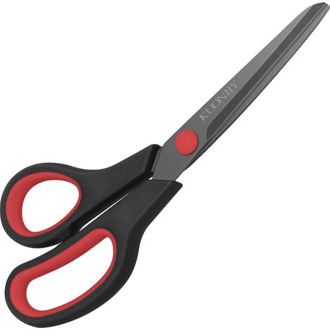 Tijeras ultra afiladas con revestimiento de titanio y mangos cómodos y multiusos, rojas y negras, 21,3 cm (1/5)