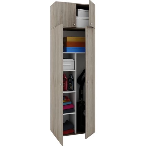 Gabinete de limpieza de gabinete de escoba de madera Vandol 70x218x40 - VCM