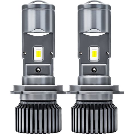 Ampoules LED H4 pour phares, kit de conversion LED double lentille ultra-lumineuse 25 000 lm 90 W, lumière blanche 6 000 K, étanche IP68, lot de 2 (1/5)