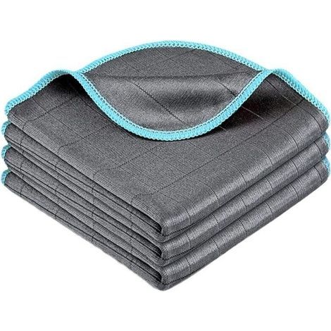 BUNTHAUS Microfibre Carbone, Serviette Sans Trace Absorbant Polissage, Lingette Essuie Verre Vitre Lunette Vaisselle Cuisine Menage Voiture, Torchon Nettoyage Réutilisable Lavable (1/5)
