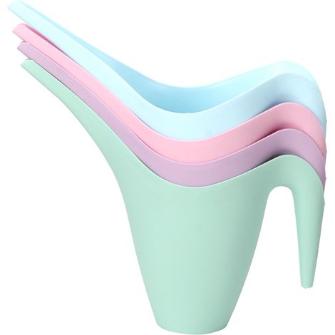 Set di 4 annaffiatoi in plastica con beccuccio lungo per un'innaffiatura facile, ideali per bonsai e piante da interno.
