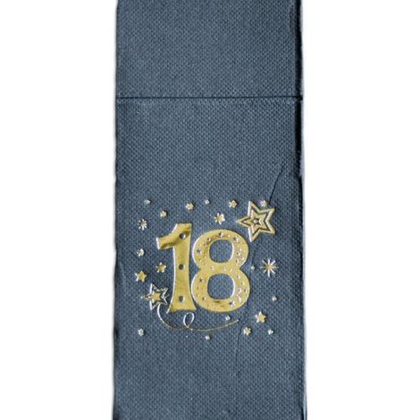 Tovaglioli neri da 20 pezzi, 18 pagine, 32 x 38 cm Kie-18black