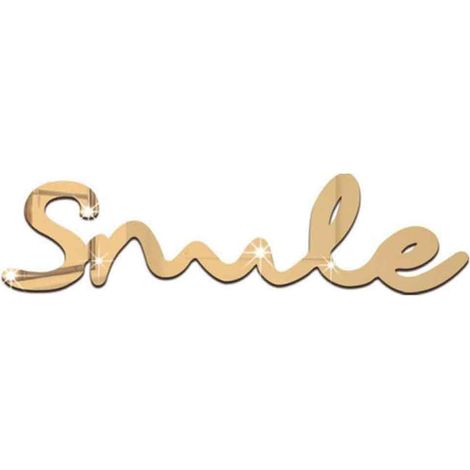 1 Sticker mural, effet miroir, acrylique, mot Sourire, décoration chambre enfant, salon, fête d'anniversaire(Troisième trimestre : Nouveaux produits en septembre) (1/5)
