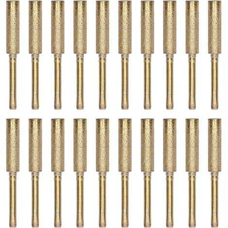 Kettensägenschärfer, Schleifkopf, 20-teiliges Set mit rotierenden Feilen zum Schärfen von Elektroschleifern, Gravierwerkzeugen, Schleifmaterial, 5,5 mm (7/32") Schleifscheibe, 5,5 mm Gold (1/5)