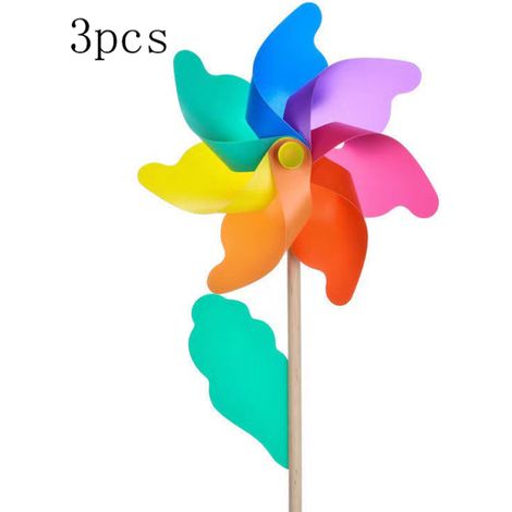Moulin A Vent - 3 Pièces - En Plastique Résistant Aux Intempéries - Pour Jardin Balcon Terrasse - Décoration Extérieure Enfants (1/5)