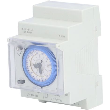 SUNXURY Mechanischer 24-Stunden-Zeitschalter für DIN-Schiene mit Energiereserve SUL 181d 110-230 V (1/5)