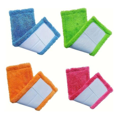 Green Mobility-Lot de 4 têtes de balai en polaire corail, lingettes de rechange hautement absorbantes et durables pour le nettoyage de la maison (1/4)
