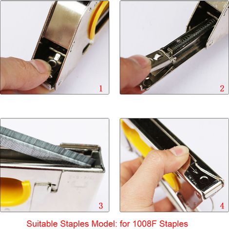 Agrafeuse manuelle en acier inoxydable pour meubles, compatible avec les agrafes 1008F (1/5)