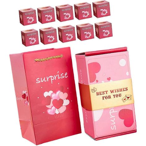 Boîte cadeau pliable et rebondissante, artisanat multifonctionnel, fait main, léger, unique et créatif, décoratif pour anniversaire, décoration d'anniversaire-Pink best wishes