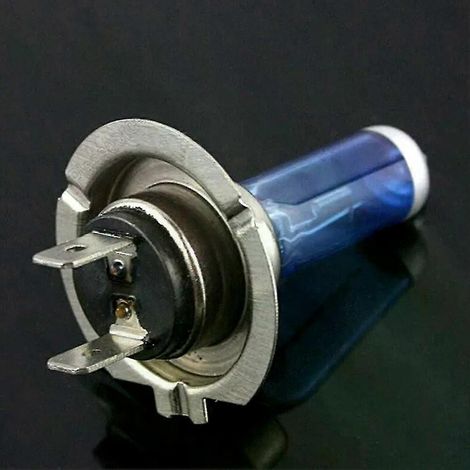 2 Stück H7 55W 12V 6000K 1500LM Xenon-Halogen-Scheinwerferlampen, hochhelle weiße Autolampen, silber + blau, Gehäuse mit Blinkern - JXLGV (1/5)