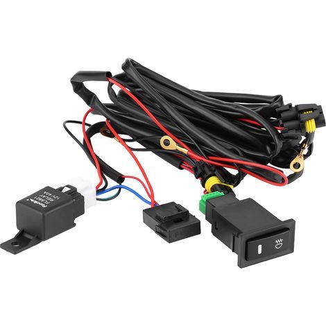 Kit universal de arnés de cableado, fusible y relé para faros antiniebla LED de 12 V para coche. (1/3)