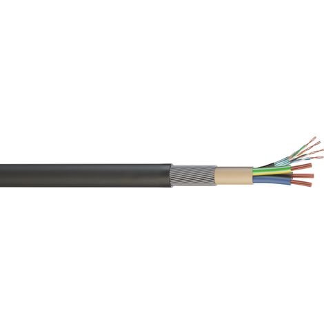 Câble d'alimentation RS PRO 3G6 mm², gaine PVC Noir, 50m ( Prix pour Bobine de 50 Mètres )