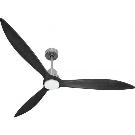 Tenerife - Super destratificateur et ventilateur DC 166 cm Chrome pales bois noir avec Lumière 30 à 60 m² (1/5)
