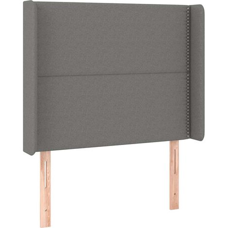 Maison Exclusive - Cabecero con orejas de tela gris oscuro 93x16x (1/5)