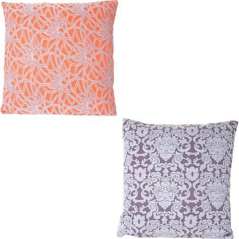 Lot de 2 coussins de décoration baroque + fleurs, coussins avec bourrage 45x45cm (1/5)