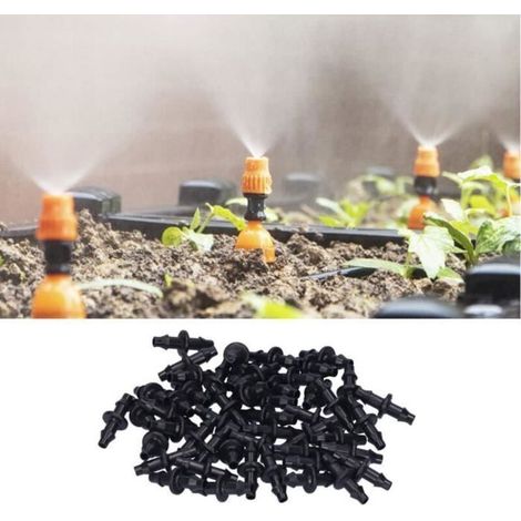 100 Stück gerade Schlauchadapter – 2-Wege-4/7-Anschluss für Tropfbewässerung – Gartenbewässerungszubehör (1/5)