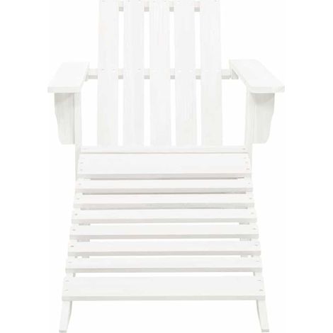 vidaXL Silla de jardín con otomana madera blanca (1/2)