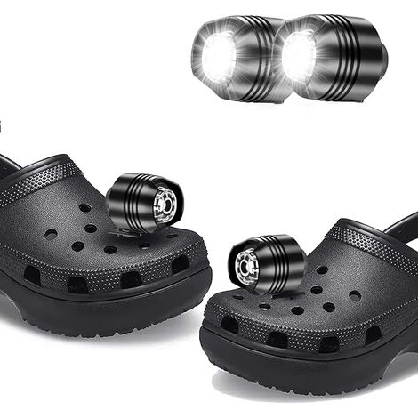 Lot de 2 phares pour chaussures Croc, chaussures légères et imperméables, breloques lumineuses qui brillent pendant 72 heures dans l'obscurité (1/5)