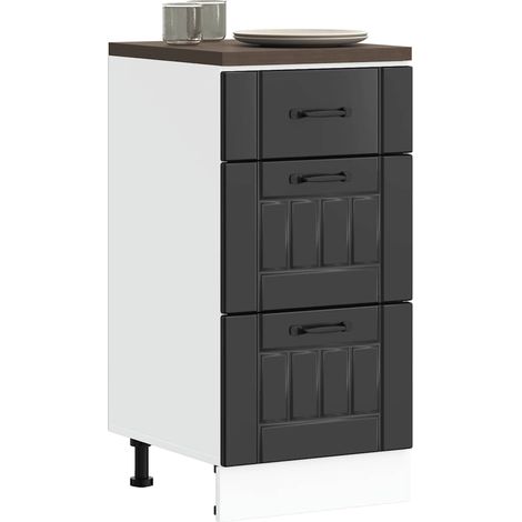 Küchenunterschrank „Lucca“ Schwarz Holzwerkstoff