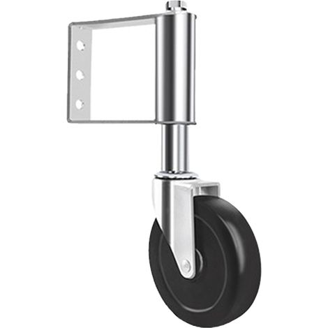 Roulette De Porte À Ressort - Charge Maximale 100 Kg - Roue En Caoutchouc Dur Avec Frein - Diamètre 100 mm - Pour Portes De Clôture Et Grilles Agricoles - Lot De 2 (1/5)