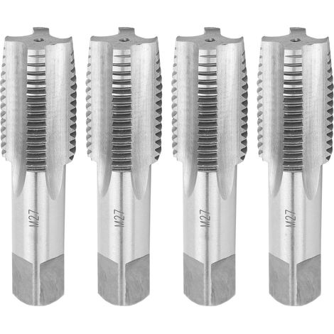 4 tarauds manuels M27 en acier à outils allié, à goujure droite, filetage métrique pour perçage (1/5)