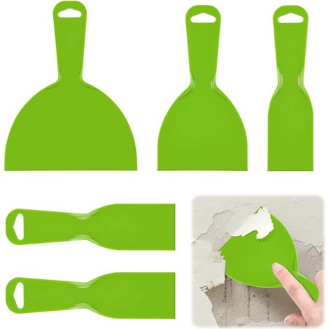 Spatule Plastique, Couteau à Mastic, Outil de Grattoir de Peinture, Outil de plâtre, Spatules en Plastique pour Enlever les étiquettes,Colle,Peinture et Autocollants -2/4/6Pouces (1/5)