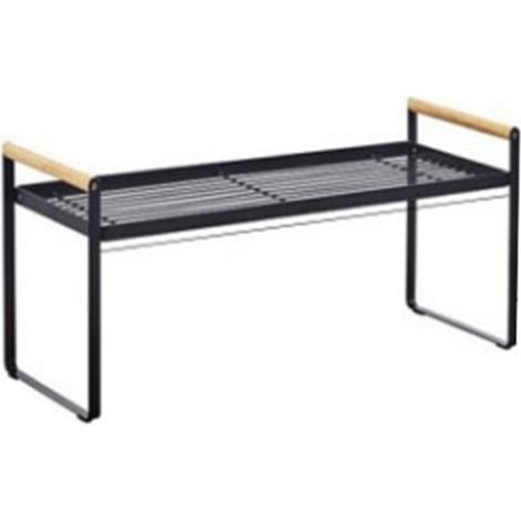 Étagère de rangement superposée noire, facile à installer, organiseur de comptoir multifonction pour bols et épices, petite armoire de cuisine. (1/5)