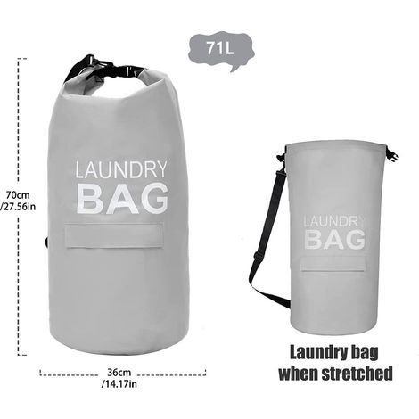 71L Foldable Dust Laundry Basket with Non-Slip Handles, Wall Mounted Dirty Laundry Bin(Grey) (1/4)