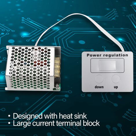 Régulateur de tension numérique 4000W à thyristor, variateur de vitesse, gradateur et thermostat, 220V AC (1/5)