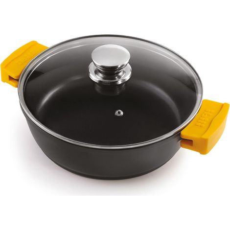 IBILI, Casseruola Evolution in alluminio fuso, coperchio in vetro e manici in silicone, 36 cm, antiaderente, adatta ai piani a induzione. (1/4)