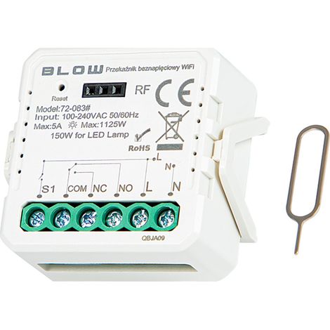 Interrupteur relais connecté blow smart relay switch 100-240V programmable (1/2)