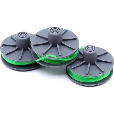 Adecuado para la desbrozadora Gardena PowerCut Plus 650/30 (modelo 9811 PowerCut Plus 650/30), paquete de 3 bobinas de hilo de repuesto 5309-20, Ø 2,0 mm, longitud 4,2 m