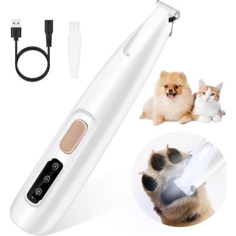 Tondeuse pour Chien d'animaux avec lumière LED, tondeuse à pattes rechargeable par USB pour chiens, Paw Trim Pro, tondeuse à pattes (1/5)