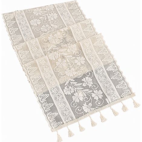 Chemin de table en dentelle coloris blanc pour la salle à manger (1/5)